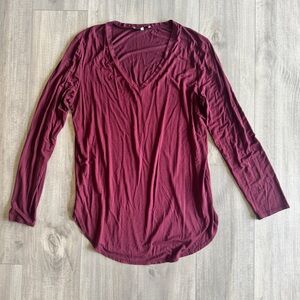 Women's Burgundy Long Sleeve Top